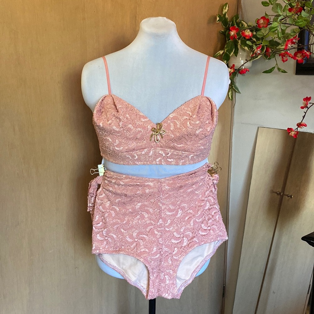 1950s Vintage Soft Pink Lingerie set (S)